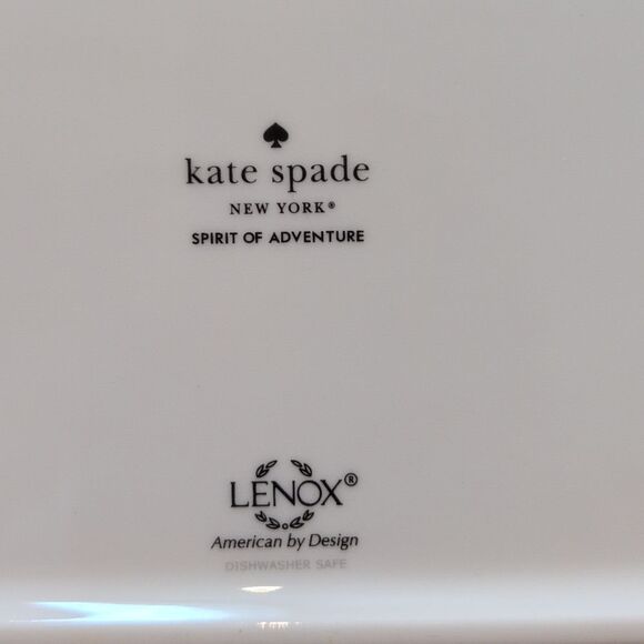 Kate Spade New York x Lenox Spirit of Adventure White Ceramic Tray Gold Rim - Picture 2 of 8